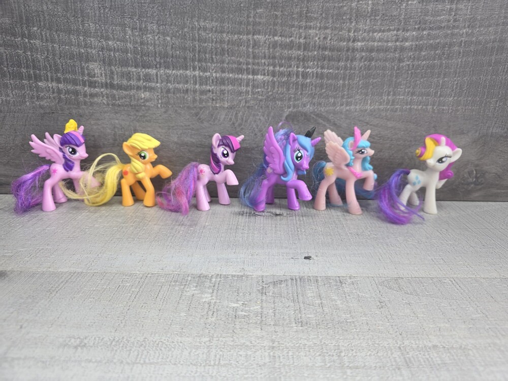 Collectible LOT OF 6 Small My Little Pony Little Ponies Figures Bin 105 #2 #3